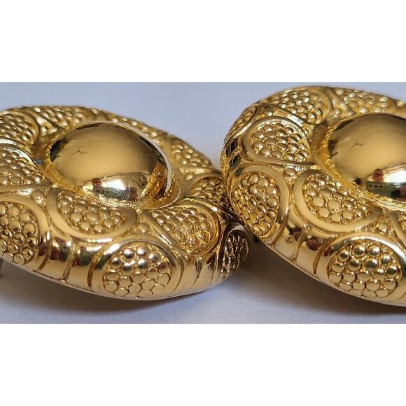 Christian Dior Medallion Pierced Earrings - Signed Vintage Chic Estate Find - Picture 9 of 11